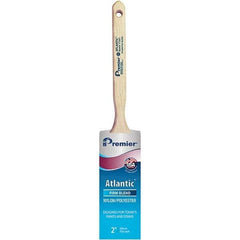 Premier Paint Roller - 2" Tapered Nylon/Polyester Sash Brush - 2-11/16" Bristle Length, 7" Wood Sash Handle - Caliber Tooling