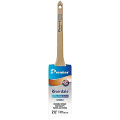 Premier Paint Roller - 2-1/2" Tapered Nylon Trim Brush - 2-11/16" Bristle Length, 8" Wood Sash Handle - Caliber Tooling