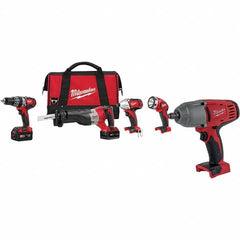 Milwaukee Tool - Cordless Tool Combination Kits Voltage: 18 Tools: 1/2" Hammer Drill; 1/4" Hex Impact Driver; Sawzall Reciprocating Saw - Caliber Tooling