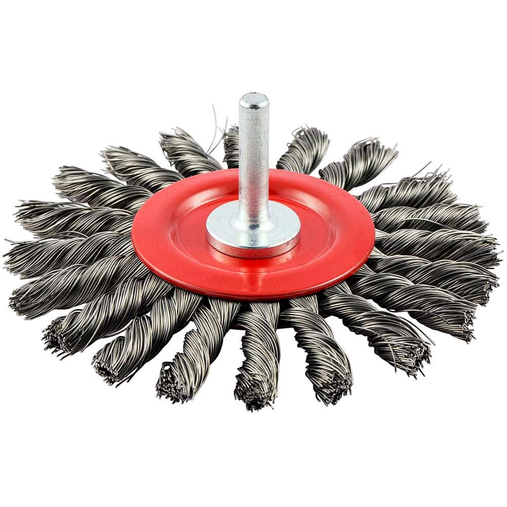 Norton - 4" OD, Standard Twist Knot Carbon Wheel Brush - Caliber Tooling