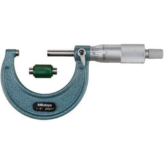 Mitutoyo - Mechanical Outside Micrometers Minimum Measurement (Decimal Inch): 1.0000 Maximum Measurement (Decimal Inch): 2.0000 - Caliber Tooling