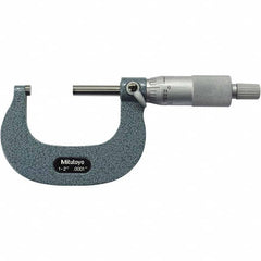 Mitutoyo - Mechanical Outside Micrometers Minimum Measurement (Decimal Inch): 1.0000 Maximum Measurement (Decimal Inch): 2.0000 - Caliber Tooling