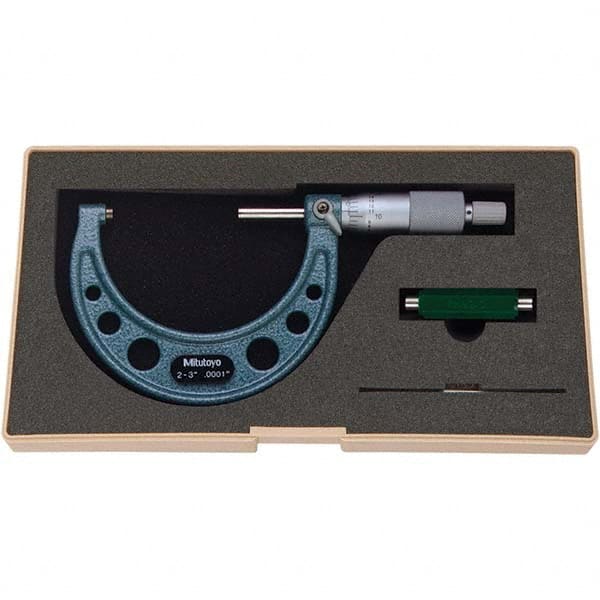 Mitutoyo - Mechanical Outside Micrometers Minimum Measurement (Decimal Inch): 2.0000 Maximum Measurement (Decimal Inch): 3.0000 - Caliber Tooling