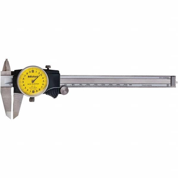 Mitutoyo - Dial Calipers Maximum Measurement (mm): 150 Dial Graduation (mm): 0.02 - Caliber Tooling