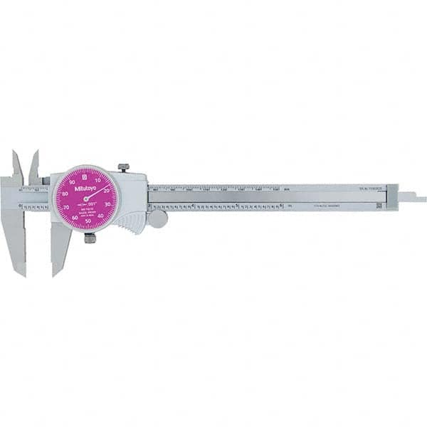 Mitutoyo - Dial Calipers Maximum Measurement (Inch): 6 Dial Graduation (Decimal Inch): 0.001 - Caliber Tooling