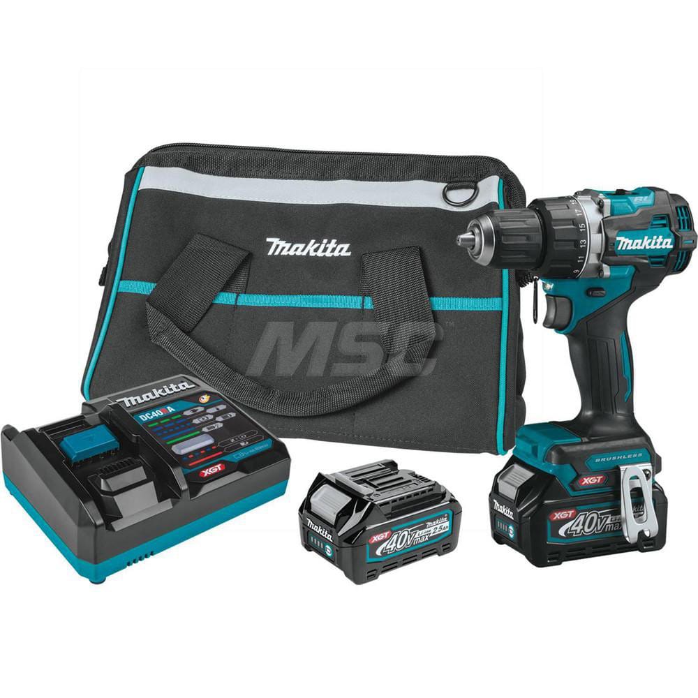 Cordless Drill: 40V, 1/2″ Chuck, 0 to 550 & 0 to 2,200 RPM Keyless Chuck, Reversible, 2 Lithium-ion BL4025 Battery Included, DC40RA Charger