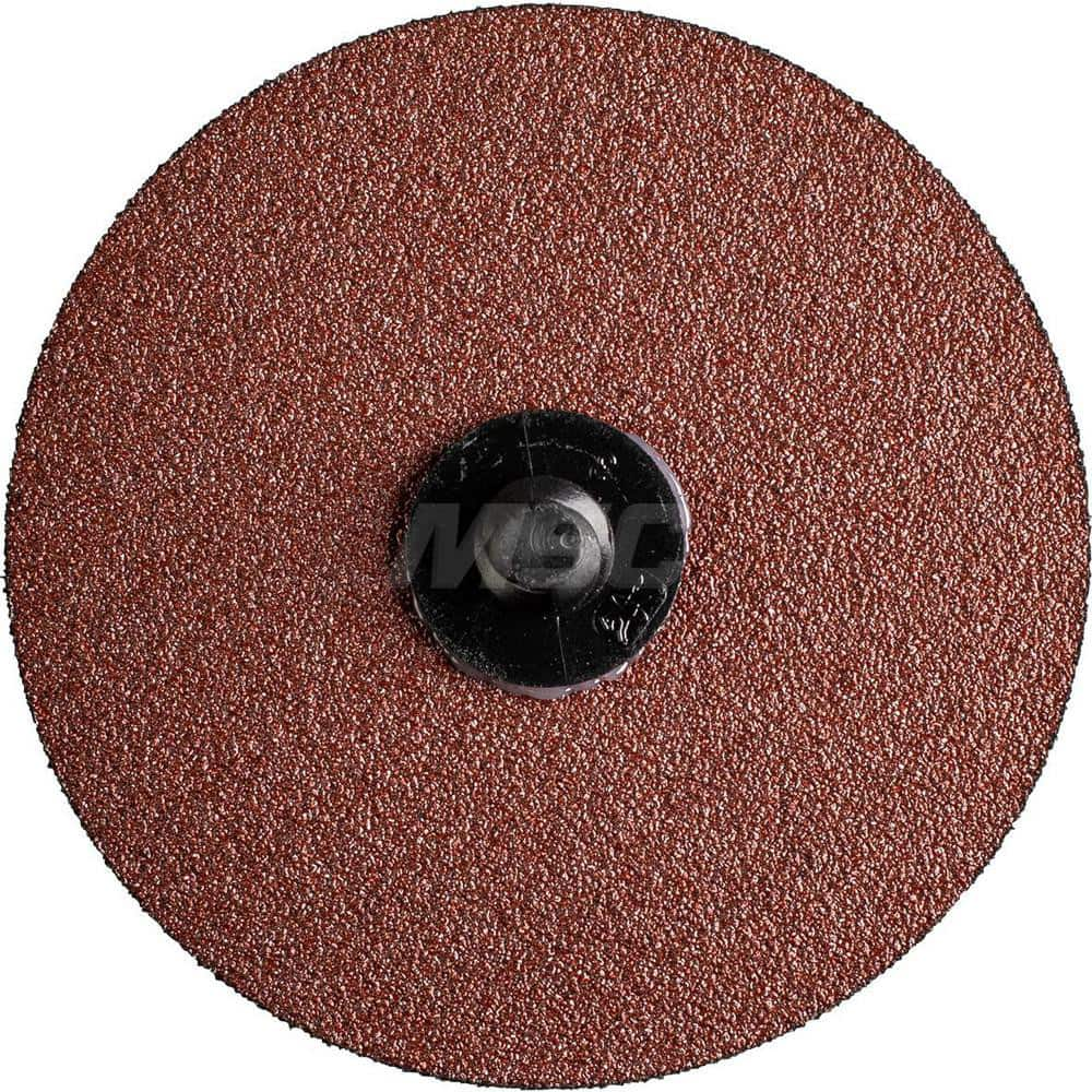 Quick-Change Disc: CDR, 3″ Disc Dia, 80 Grit, Aluminum Oxide, Coated Reddish Brown, Polyester Backed, 2,500 RPM