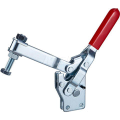 Manual Hold-Down Toggle Clamp: Vertical, 1,000 lb Capacity, U-Bar, Straight Base 62 & 68 ° Handle Movement, 100 & 115 ° Bar Opening, Plastic