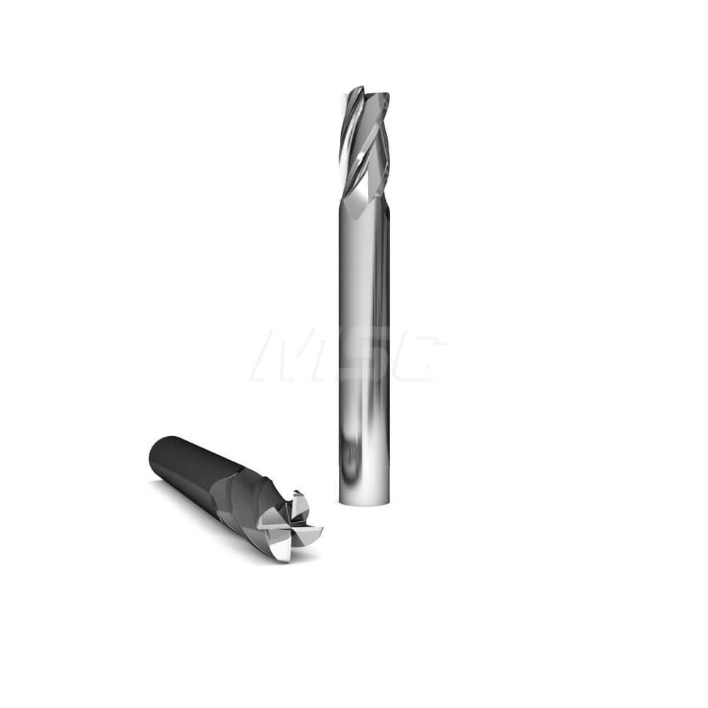 Corner Radius End Mill: 3/8″ Dia, 7/8″ LOC, 0.02″ Radius, 4 Flutes, Solid Carbide 2-1/2″ OAL, 3/8″ Shank Dia, 30 ° Helix, AlTiN Coated, Corner Radius End, Centercutting, Series 230