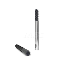 Square End Mill: 1/2'' Dia, 5/8'' LOC, 1/2'' Shank Dia, 2-1/2'' OAL, 5 Flutes, Solid Carbide Single End, AlTiN Finish, Upcut Flute, 45 ° Helix, Centercutting, RH Cut, RH Flute, Series 220