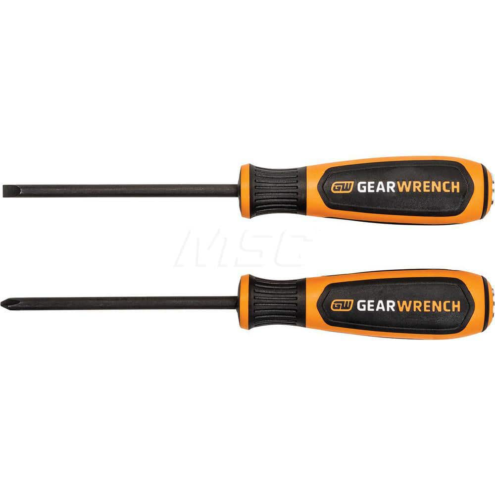 GEARWRENCH - Screwdriver Sets; Screwdriver Types Included: Slotted; Philips ; Number of Pieces: 2.000 ; Handle Type: Dual Material - Exact Industrial Supply