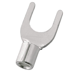 Fork Terminals; Terminal Type: Standard; Insulation Type: Non-Insulated; Connection Type: Crimp; Compatible Wire Size (sq mm): 1.50-2.50; Stud Size (Inch): 5.3 mm; Stud Size (mm): 5.3; Stud Size (#): 10; Fork Width (Decimal Inch): 8.1 mm; 0.3189 in; Fork