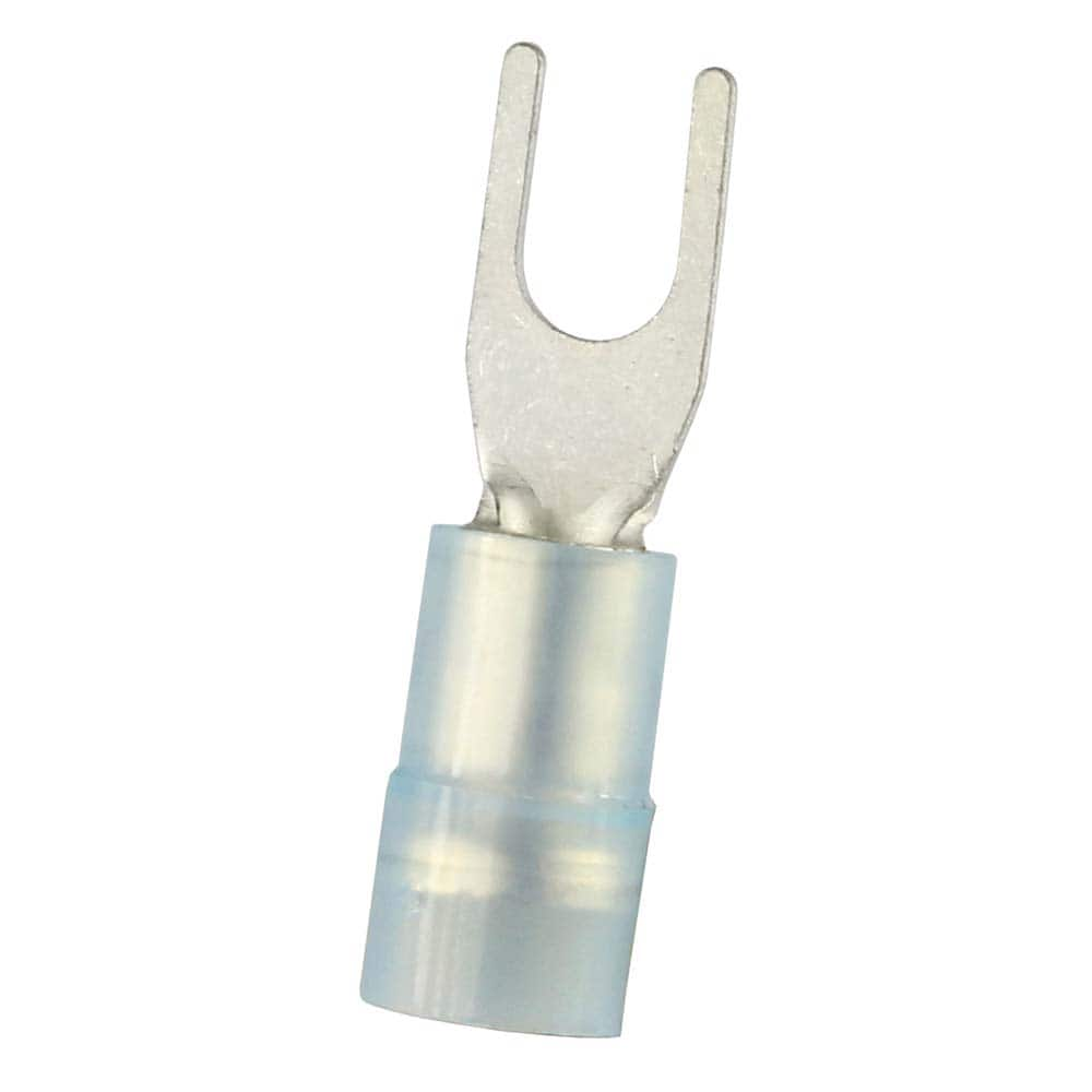 Fork Terminals; Terminal Type: Standard; Insulation Type: Partially Insulated; Connection Type: Crimp; Compatible Wire Size (sq mm): 1.5-2.5; Stud Size (Inch): 3.7 mm; Stud Size (mm): 3.7; Stud Size (#): 6; Fork Width (Decimal Inch): 5.7 mm; 0.224 in; For