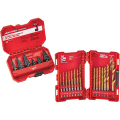 Milwaukee Tool - Drill Bit Sets; System of Measurement: Inch ; Drill Bit Material: High Speed Steel ; Drill Bit Set Type: Step Drill Bits ; Minimum Drill Bit Size (Decimal Inch): 0.1250 ; Minimum Drill Bit Size (Inch): 1/8 ; Maximum Drill Bit Size (Decim - Exact Industrial Supply