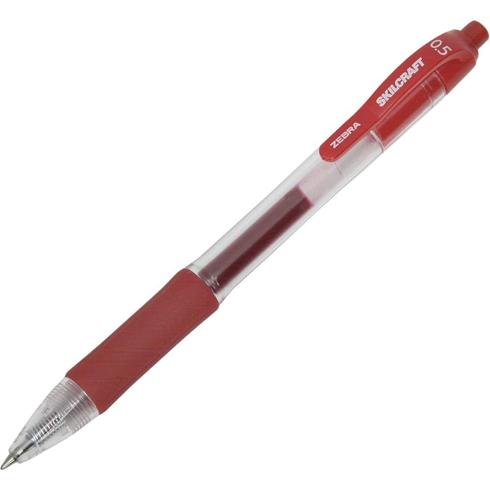 Ability One - Pens & Pencils; Type: Gel Pen ; Color: Red ; Tip Type: Fine Point - Exact Industrial Supply