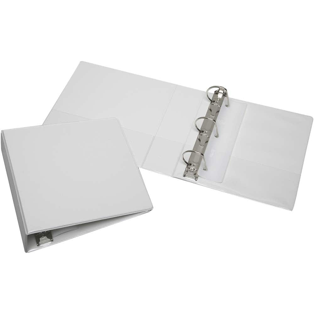 Ability One - Ring Binders; Binder Type: 3 Hole Binder ; Capacity: 2-1/2 ; Color: White ; Material: Vinyl ; Size: 8 1/2 x 11 - Exact Industrial Supply