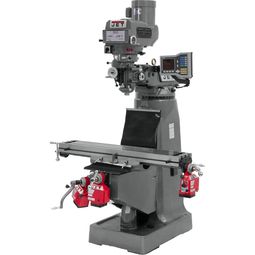 Jet - 49 x 9" 3 hp 3 Phase 230/460 V Variable Speed Knee Milling Machine - Exact Industrial Supply