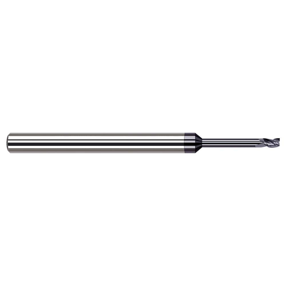 Square End Mill: 5/64'' Dia, 0.12'' LOC, 1/8'' Shank Dia, 2-1/2'' OAL, 3 Flutes, Solid Carbide Single End, AlTiN Finish, 30 ° Helix, Centercutting, RH Cut, RH Flute