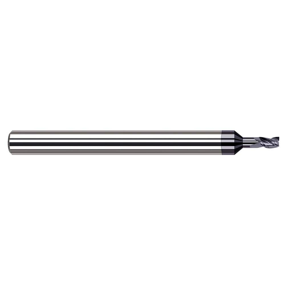 Square End Mill: 0.01'' Dia, 1/64'' LOC, 1/8'' Shank Dia, 2-1/2'' OAL, 3 Flutes, Solid Carbide Single End, AlTiN Finish, 30 ° Helix, Centercutting, RH Cut, RH Flute