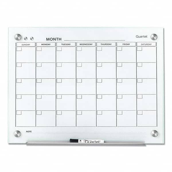 18″ High x 24″ Wide Magnetic Dry Erase Calendar Glass, Includes Quartet Dry-Erase Marker, (2) Rare-Earth High Power Magnets, Mounting Kit