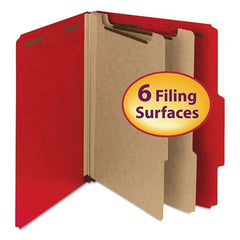 SMEAD - File Folders, Expansion Folders & Hanging Files Folder/File Type: Classification Folders with Tob Tab Fastener Color: Red - Caliber Tooling