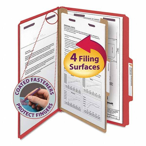 SMEAD - File Folders, Expansion Folders & Hanging Files Folder/File Type: Classification Folders with Tob Tab Fastener Color: Red - Caliber Tooling