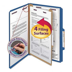 SMEAD - File Folders, Expansion Folders & Hanging Files Folder/File Type: Classification Folders with Tob Tab Fastener Color: Blue - Caliber Tooling