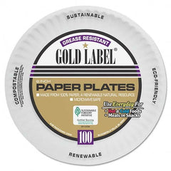 AJM Packaging Corporation - Coated Paper Plates, 6", White, Round, 100/Pack - Caliber Tooling