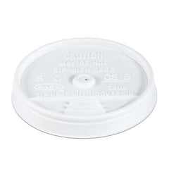 DART - Sip-Through Lids For 10, 12, 14 oz Foam Cups, Plastic, White, 1000/Carton - Caliber Tooling