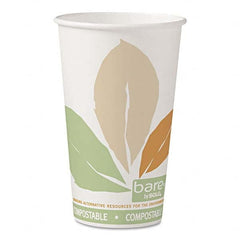 DART - Bare by Solo Eco-Forward PLA Paper Hot Cups, Leaf Design, 16 oz, 1000/Carton - Caliber Tooling