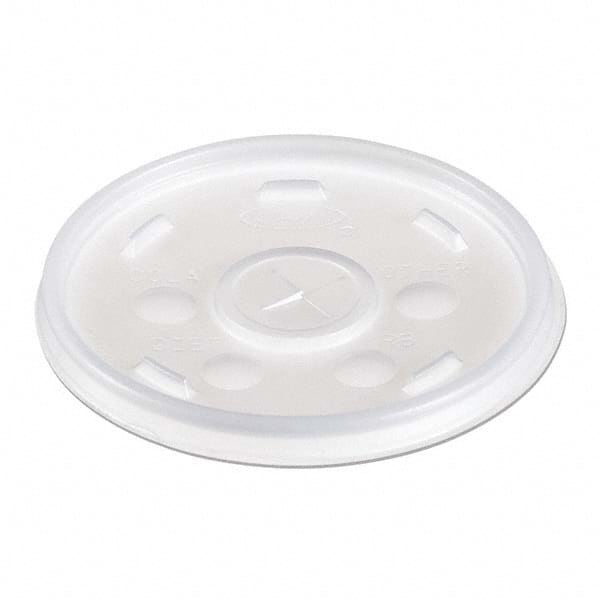 DART - Plastic Lids, for 12 oz Hot/Cold Foam Cups, Slip-Thru Lid, White, 1000/Carton - Caliber Tooling