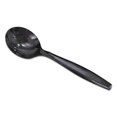 Dixie - Plastic Cutlery, Heavyweight Soup Spoons, 5 3/4", Black, 1000/Carton - Caliber Tooling