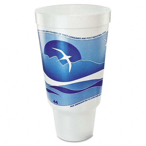 DART - Horizon Flush Fill Foam Cup, Hot/Cold, 44 oz, Ocean Blue/White, 15/Bag - Caliber Tooling