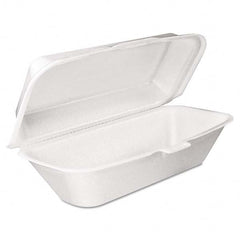 DART - Foam Hoagie Container with Removable Lid, 9-4/5 x 5-3/10 x 3-3/10, White, 125/Bag - Caliber Tooling