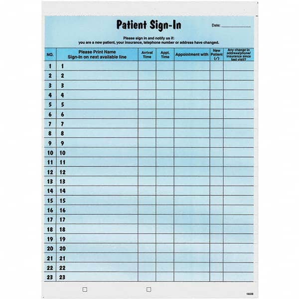 Tabbies - Note Pads, Writing Pads & Notebooks Writing Pads & Notebook Type: Sign-In Label Form Size: 8-1/2 x 11-5/8 - Caliber Tooling