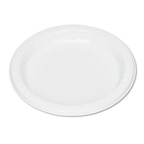 Tablemate Products - Plastic Dinnerware, Plates, 7" Diam, White, 125/Pack - Exact Industrial Supply