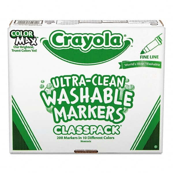 Crayola - Markers & Paintsticks Type: Marker Color: Black; Blue; Brown; Gray; Green; Orange; Pink; Red; Violet; Yellow - Caliber Tooling