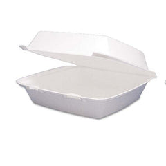 DART - Carryout Food Container, Foam Hinged 1-Comp, 9 1/2 x 9 1/4 x 3, 200/Carton - Caliber Tooling