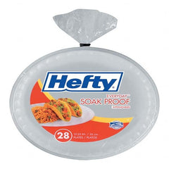 Hefty - Soak Proof Tableware, Foam Plates, 10-1/4" Diam, White, 28/Pack - Caliber Tooling