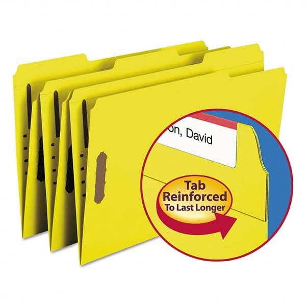 SMEAD - File Folders, Expansion Folders & Hanging Files Folder/File Type: File Folders with Top Tab Fastener Color: Yellow - Caliber Tooling