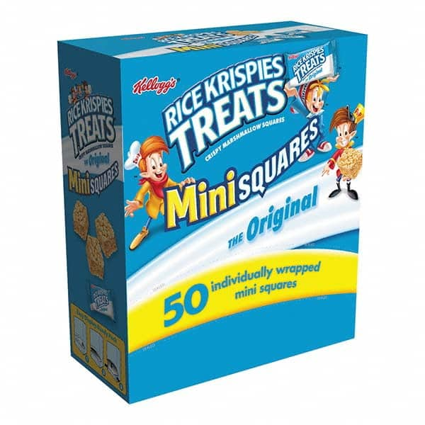 Kellogg's - Snacks, Cookies, Candy & Gum Breakroom Accessory Type: Snack Breakroom Accessory Description: Rice Krispies Treats, Mini Squares, 0.39 oz, 50/Box - Caliber Tooling