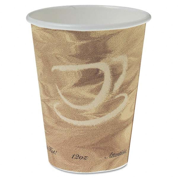 DART - Mistique Polycoated Hot Paper Cup, 12 oz, Printed, Brown, 50/Bag - Caliber Tooling