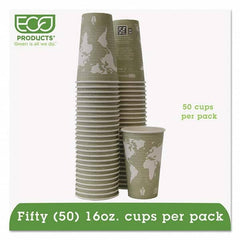 ECO PRODUCTS - World Art Renewable/Compostable Hot Cups, 16 oz, Moss, 50/Pack - Caliber Tooling