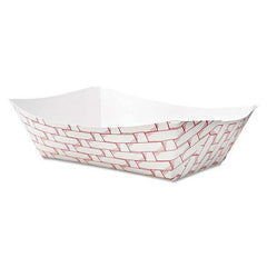 Boardwalk - Paper Food Baskets, 3lb Capacity, Red/White, 500/Carton - Caliber Tooling