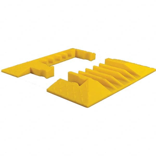 Checkers - 1 2-Piece 5 8' OAL 1-1/4 Max Cable Diam Yellow On Floor Cable Cover - Caliber Tooling