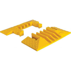 Checkers - 1 2-Piece 4-Channel 8' OAL 1-1/4 Max Cable Diam Yellow On Floor Cable Cover - Caliber Tooling