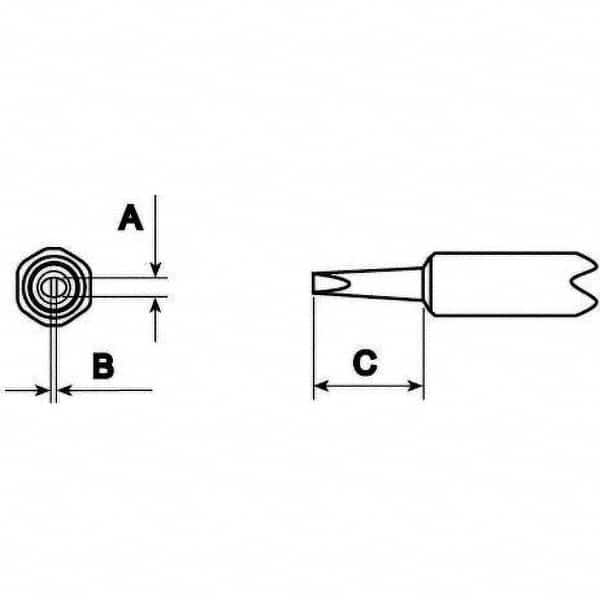 Soldering Iron Tips; Type: Chisel Tip; Chisel; Tip Point Width: 0.063 in; For Use With: WMP Pencil; Tip Length: 0.433 in; 11 mm; Tip Diameter: 1.600; Series: NT; For Use With: WMP Pencil; Tip Type: Chisel