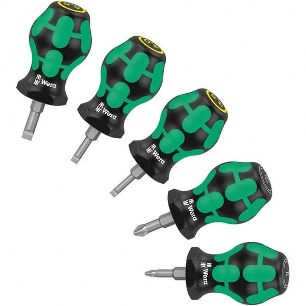 Screwdriver Set: 5 Pc, Phillips & Pozidriv Includes #1-2 Pozidriv, (3) Slotted Bits 3.5, 4, 5.5