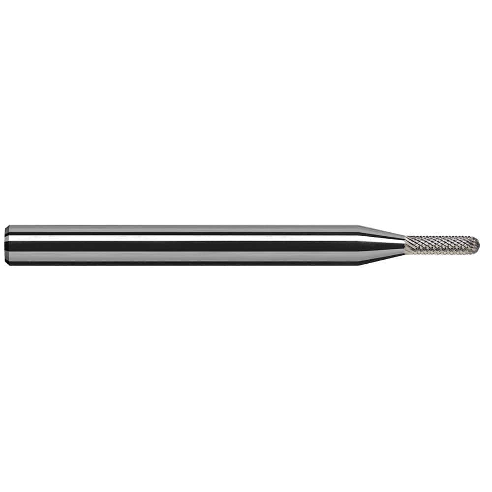 Harvey Tool - 1/8" Cut Diam, 1/8" Shank Diam, Solid Carbide Double Cut Ball Burr - Exact Industrial Supply