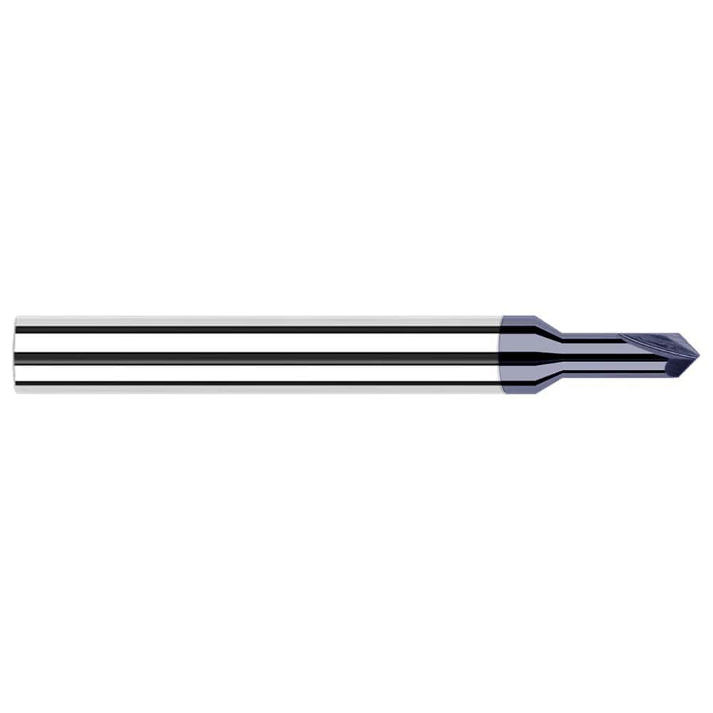 Harvey Tool - 5/64" Diam 90°/90° 2-Flute Single End Solid Carbide Chamfer Mill - Exact Industrial Supply